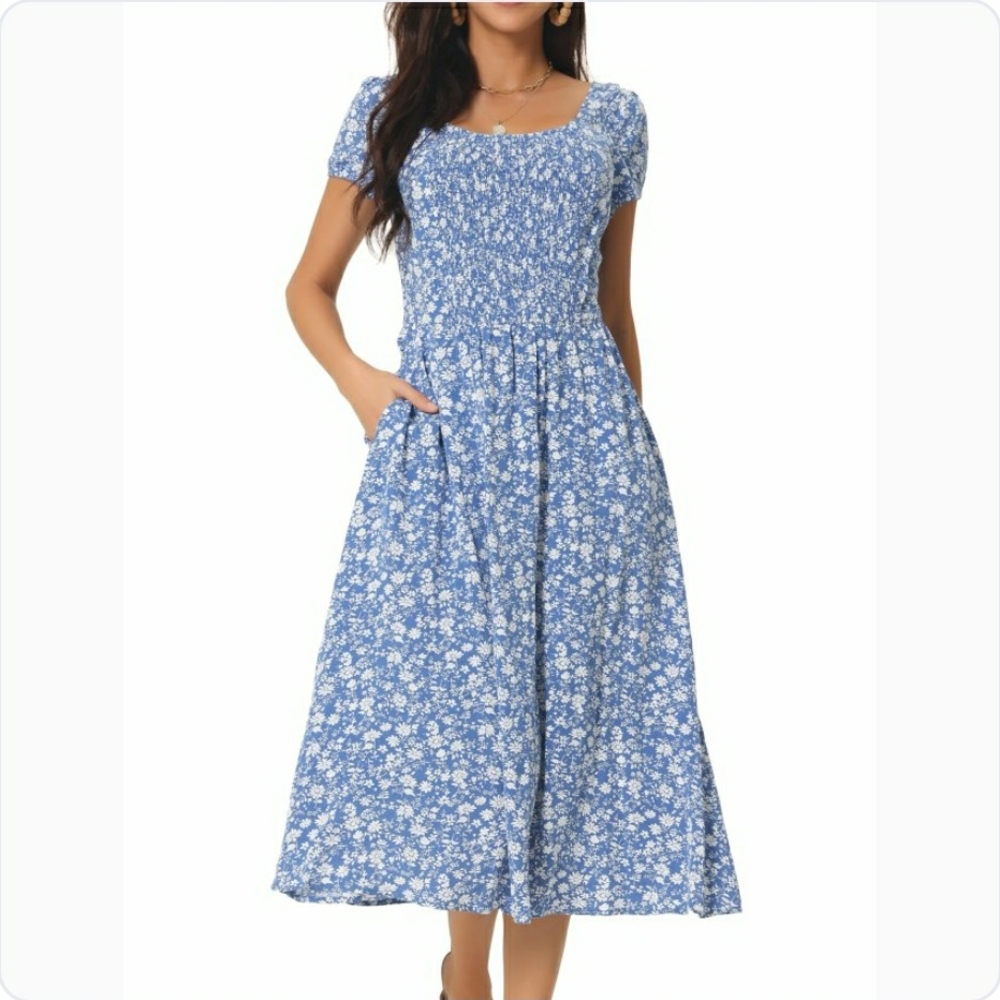 NEW Blue Floral Dress Size Small